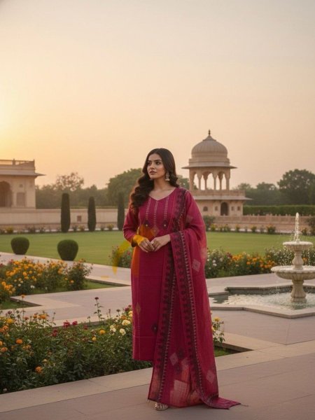 Vireya Cherry Cotton Suit Set with Mirror Work For Daily Wear Cotton Kurtis Wholesale