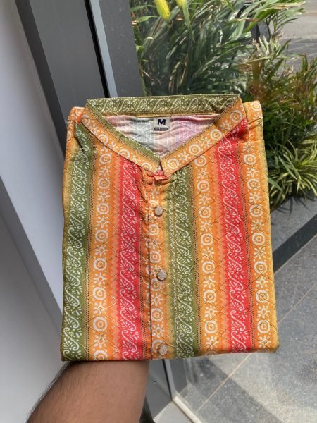 Wave Zigzag Peach Kurta Stylish Mehndi Wear with Festive Vibes Kurta Pajama Wholesale