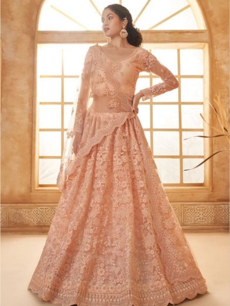 Wedding Collection 2025 Designer Net Lehenga Choli with Corded Thread Work Best Price