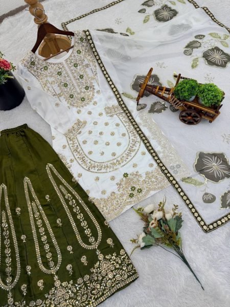 Wedding Couture Embroidered Sharara Suit Soft Heavy Micro Cotton Inner Ready To Wear Ready To Wear Collection