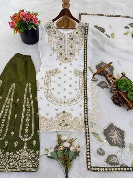 Wedding Couture Embroidered Sharara Suit Soft Heavy Micro Cotton Inner Ready To Wear Ready To Wear Collection