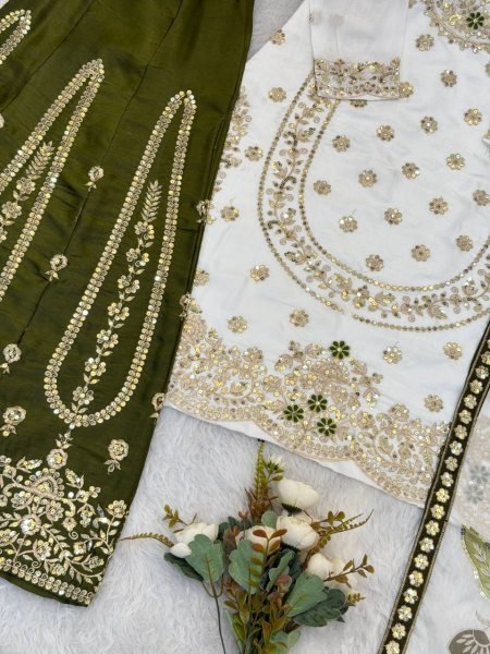 Wedding Couture Embroidered Sharara Suit Soft Heavy Micro Cotton Inner Ready To Wear Ready To Wear Collection