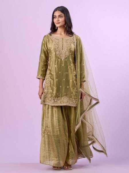 Wedding   Festive Wear Palazzo Suit with Elegant Handwork Ready To Wear Collection