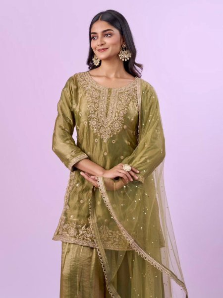 Wedding   Festive Wear Palazzo Suit with Elegant Handwork Ready To Wear Collection