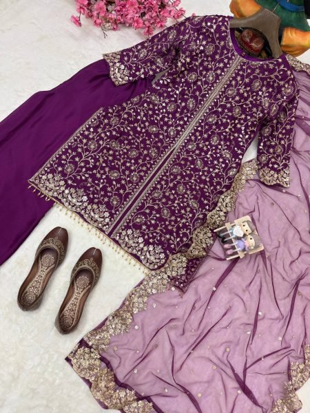 Wedding Guest Look Ready To Wear Designer Chinnon Silk Palazzo Set   Ready To Wear Collection