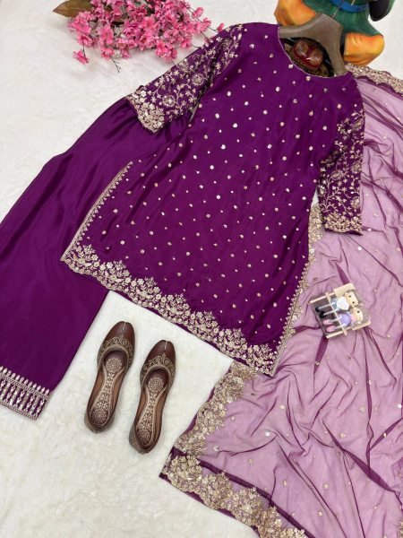 Wedding Guest Look Ready To Wear Designer Chinnon Silk Palazzo Set   Ready To Wear Collection
