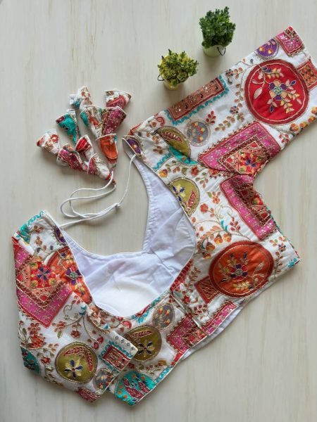 Wedding Perfect White Designer Blouse Fancy Sleeves  & Tassel Detailing Blouse Collection