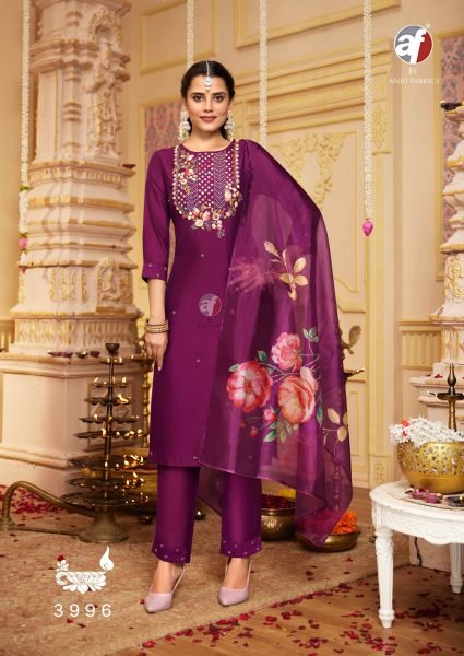 Wedding Ready  Sangeet Vol 6 Designer Viscose Modal Kurti Set with Organza Dupatta Full Set Kurti