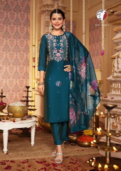 Wedding Ready  Sangeet Vol 6 Designer Viscose Modal Kurti Set with Organza Dupatta Full Set Kurti