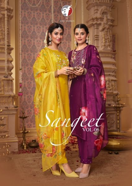 Wedding Ready  Sangeet Vol 6 Designer Viscose Modal Kurti Set with Organza Dupatta Full Set Kurti