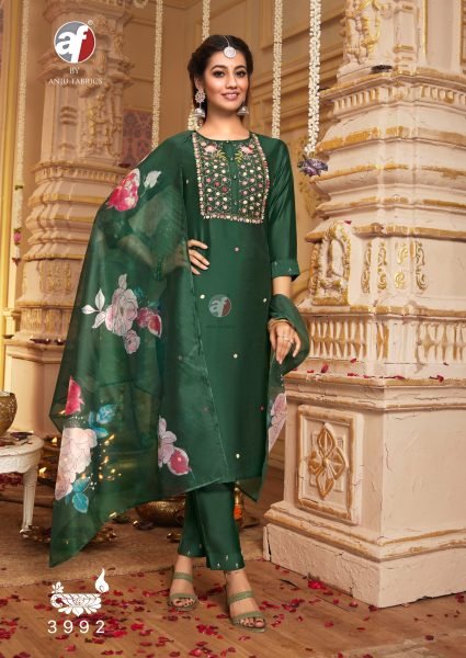 Wedding Ready  Sangeet Vol 6 Designer Viscose Modal Kurti Set with Organza Dupatta Full Set Kurti