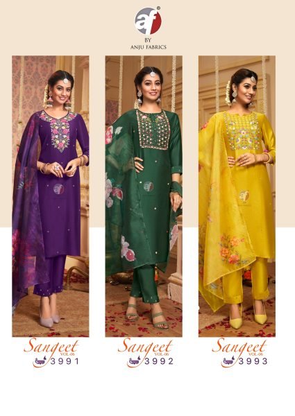 Wedding Ready  Sangeet Vol 6 Designer Viscose Modal Kurti Set with Organza Dupatta Full Set Kurti