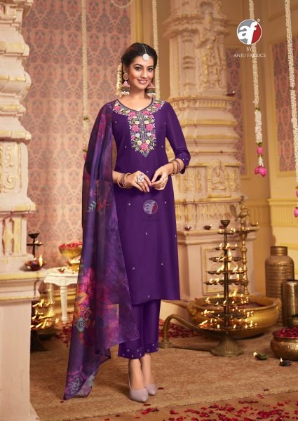 Wedding Ready  Sangeet Vol 6 Designer Viscose Modal Kurti Set with Organza Dupatta Full Set Kurti