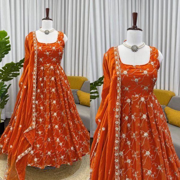 Wedding Special Anarkali Suit Set with Sequins Work for Women  Anarkali Kurtis 