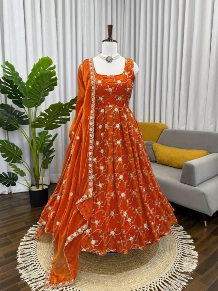 Wedding Special Anarkali Suit Set with Sequins Work for Women  Anarkali Kurtis 