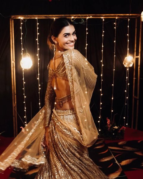 Wedding Special Golden Kasturi Silk Lehenga with Heavy Flair and Fancy Tassel Border Bollywood Lehenga Choli