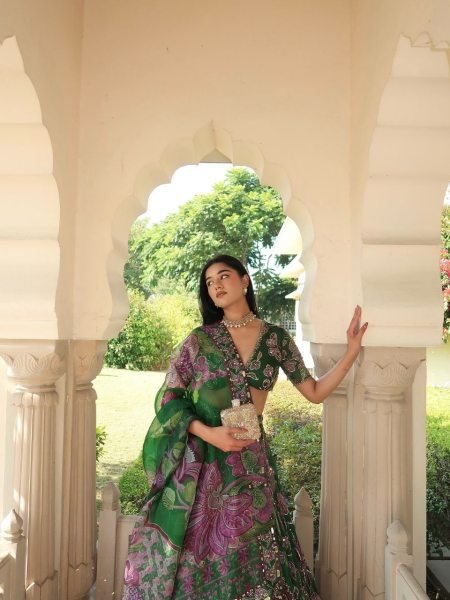 Wedding Special Green Grand Flair Lehenga with Heavy CanCan for Festive Wear Bollywood Lehenga Choli