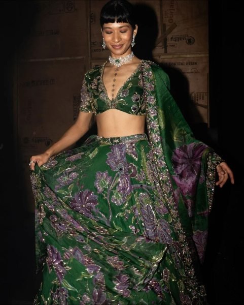 Wedding Special Green Grand Flair Lehenga with Heavy CanCan for Festive Wear Bollywood Lehenga Choli