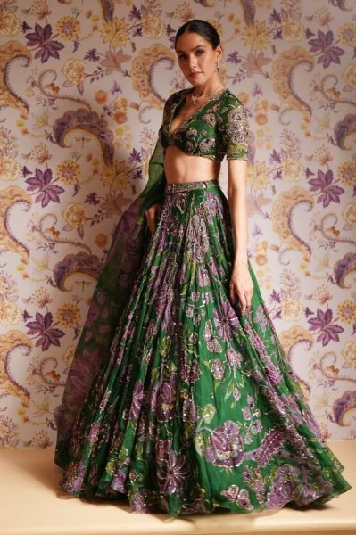 Wedding Special Green Grand Flair Lehenga with Heavy CanCan for Festive Wear Bollywood Lehenga Choli