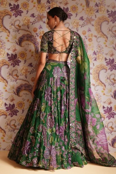 Wedding Special Green Grand Flair Lehenga with Heavy CanCan for Festive Wear Bollywood Lehenga Choli