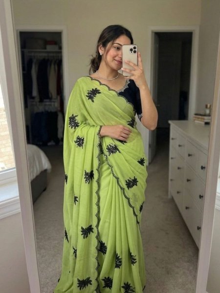 Wedding Special Green Rangoli Silk Saree with Heavy Work Blouse Sarees 