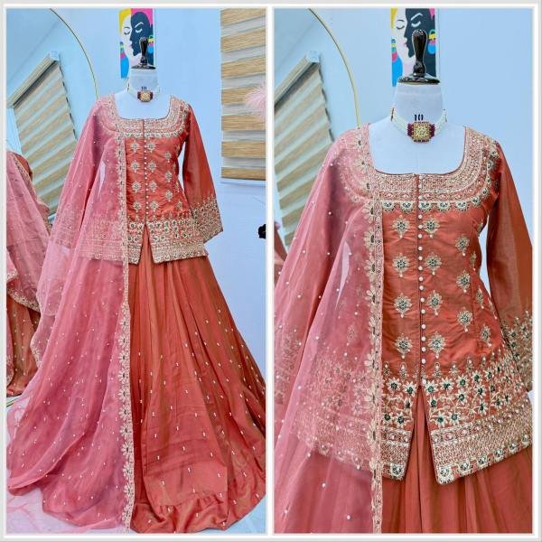 Wedding Wear Embroidered Ready to Wear Lehenga Set Outfit  Ready To Wear Collection