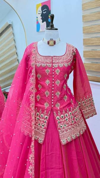 Wedding Wear Embroidered Ready to Wear Lehenga Set Outfit  Ready To Wear Collection