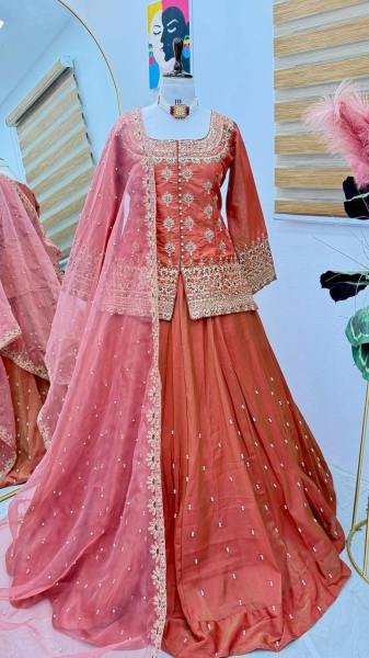Wedding Wear Embroidered Ready to Wear Lehenga Set Outfit  Ready To Wear Collection