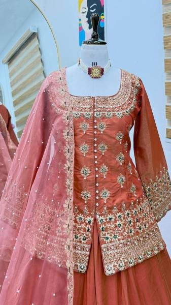 Wedding Wear Embroidered Ready to Wear Lehenga Set Outfit  Ready To Wear Collection