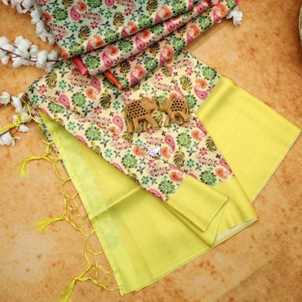 Wedding Wear Fabulous Floral Printed Silk Saree Silk Sarees Wholesale
