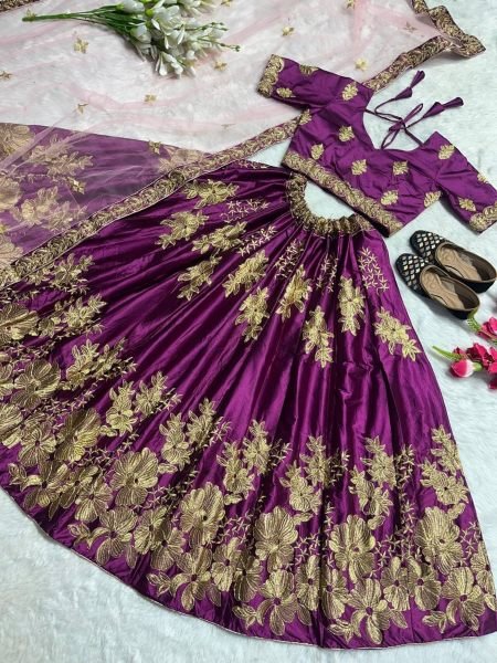 Wedding Wear Malay Satin Silk Lehenga Choli  Designer Lehenga Choli