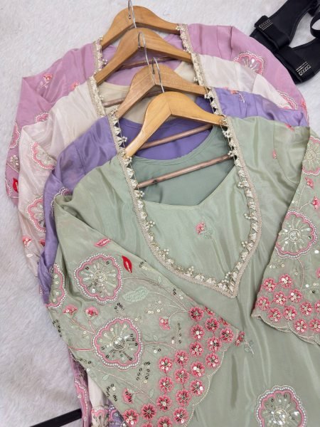 Wedding Wear Pink HO Silk Floral Embroidered Co Ord Set for Women Ready To Wear Collection