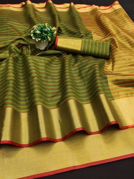 Wedding Wear Soft Cotton Silk Saree With Zari Weaving Border  Silk Sarees Wholesale