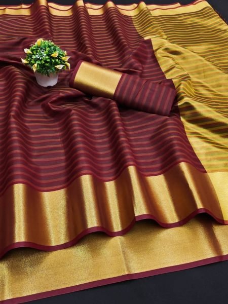 Wedding Wear Soft Cotton Silk Saree With Zari Weaving Border  Silk Sarees Wholesale