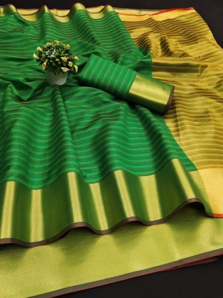 Wedding Wear Soft Cotton Silk Saree With Zari Weaving Border  Silk Sarees Wholesale