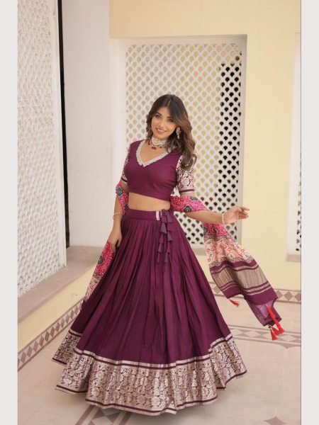Wedding Wear Viscose Jequard Lehenga Choli  Designer Lehenga Choli