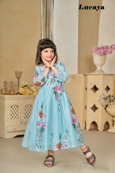 Western Midi Dress For Women With Digital Flower Print Daily Wear Mom-Doughter Collection