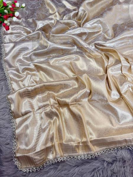 White Banarasi Saree with Rich Pallu & Designer Jharkan Border Banarasi Saree Wholesale