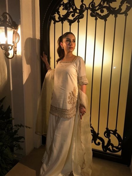White Chinon Kurti Palazzo Suit Set with Heavy Embroidery Work And Dupatta for Women 3 Piece Kurti Set