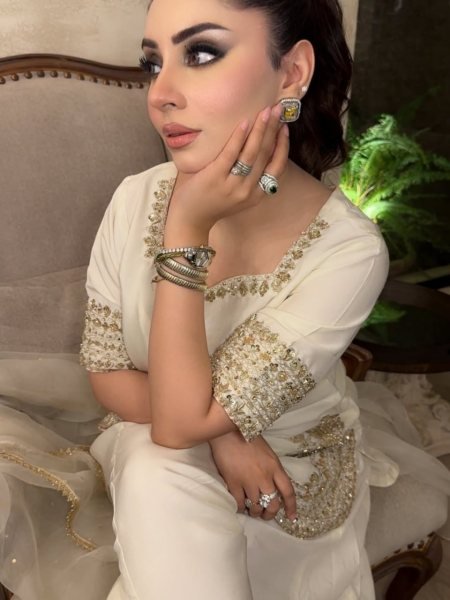 White Chinon Kurti Palazzo Suit Set with Heavy Embroidery Work And Dupatta for Women 3 Piece Kurti Set