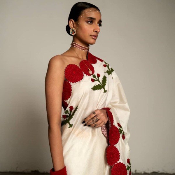 White Color Silk With Embroidery Cut Work Saree  Silk Sarees Wholesale