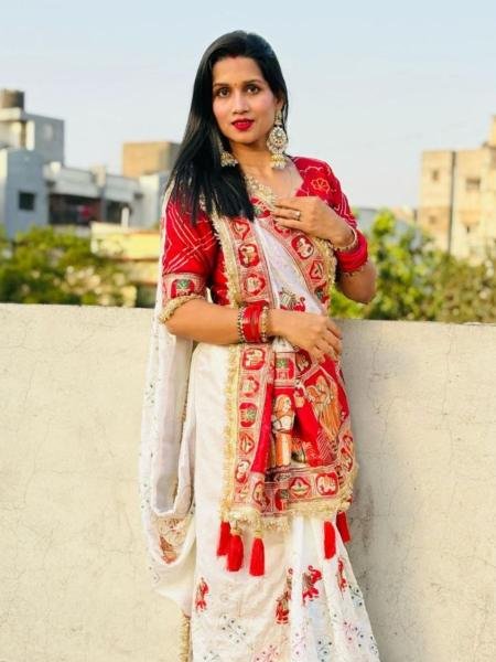 White Color Vichitra Silk Embroidered Saree with Lace Border and Latkan at Discount Rates Sarees 
