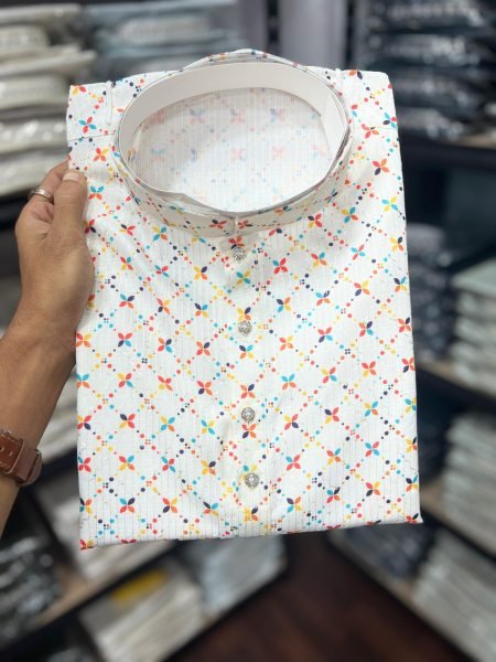 White Heavy Cotton Sequence Work Mens Kurta Pyjama Festive Wear Kurta Pajama Wholesale