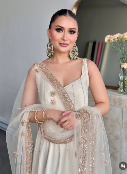White Heavy Faux Georgette Anarkali Suit Set for Women Fully Stitched Designer Salwar Kameez with Pant Dupatta Set Festival Wear at Wholesale Price  Ready To Wear Collection