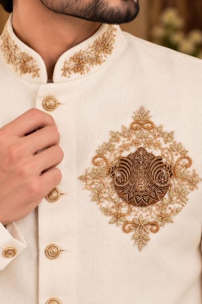 White Royal Look Linen Koti Shirt and Polo Pant Set for Men at Wholesale Rate  Mens Shirt