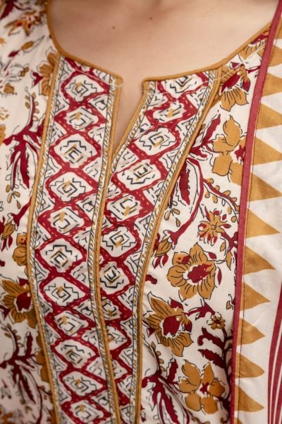 White Summer Special Magic Cotton Kurti Pant Dupatta Set at Wholesale Rate Cotton Kurtis Wholesale