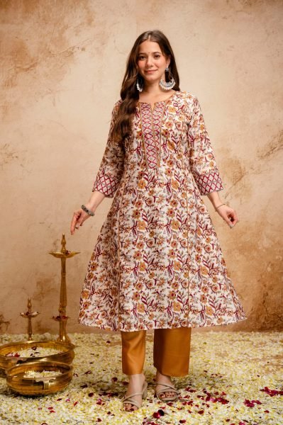 White Summer Special Magic Cotton Kurti Pant Dupatta Set at Wholesale Rate Cotton Kurtis Wholesale