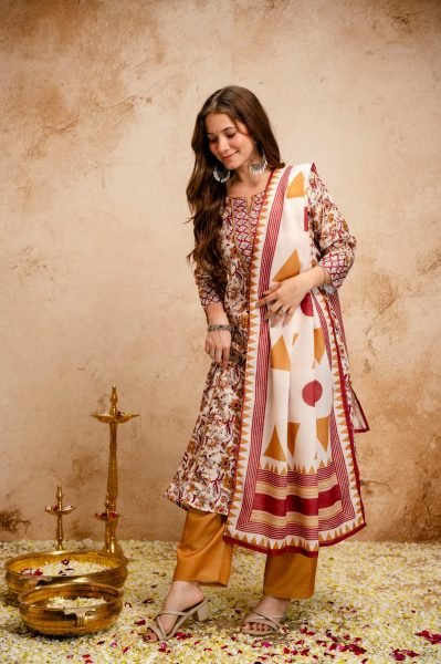 White Summer Special Magic Cotton Kurti Pant Dupatta Set at Wholesale Rate Cotton Kurtis Wholesale