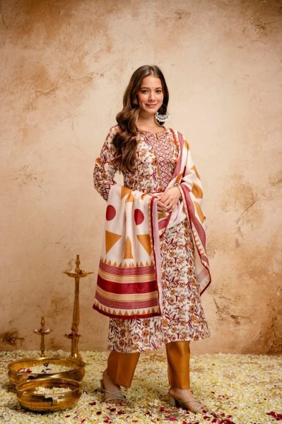 White Summer Special Magic Cotton Kurti Pant Dupatta Set at Wholesale Rate Cotton Kurtis Wholesale