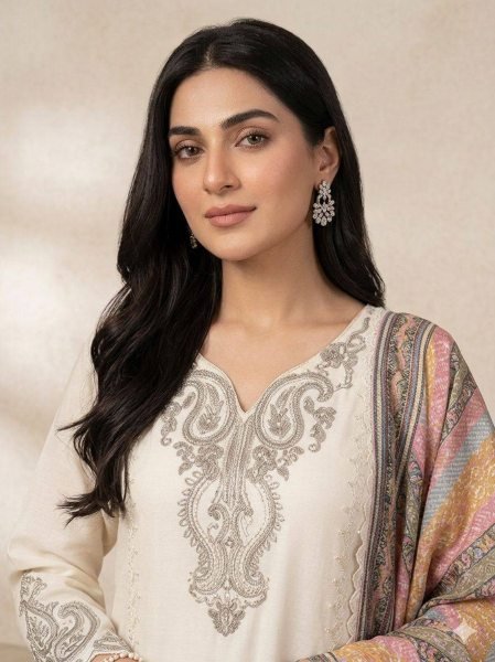 White Wedding Wear Star Georgette Top Palazzo and Dupatta With Embroidered Ethnic Wear Set Ready To Wear Collection